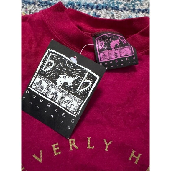 Nwt Vintage 90s Double B‎ Santa Fe Red tie-dye Beverly Hills California T-shirt - Picture 4 of 9